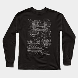 Zigzag Mechanism for Sewing Machine Vintage Patent Hand Drawing Long Sleeve T-Shirt